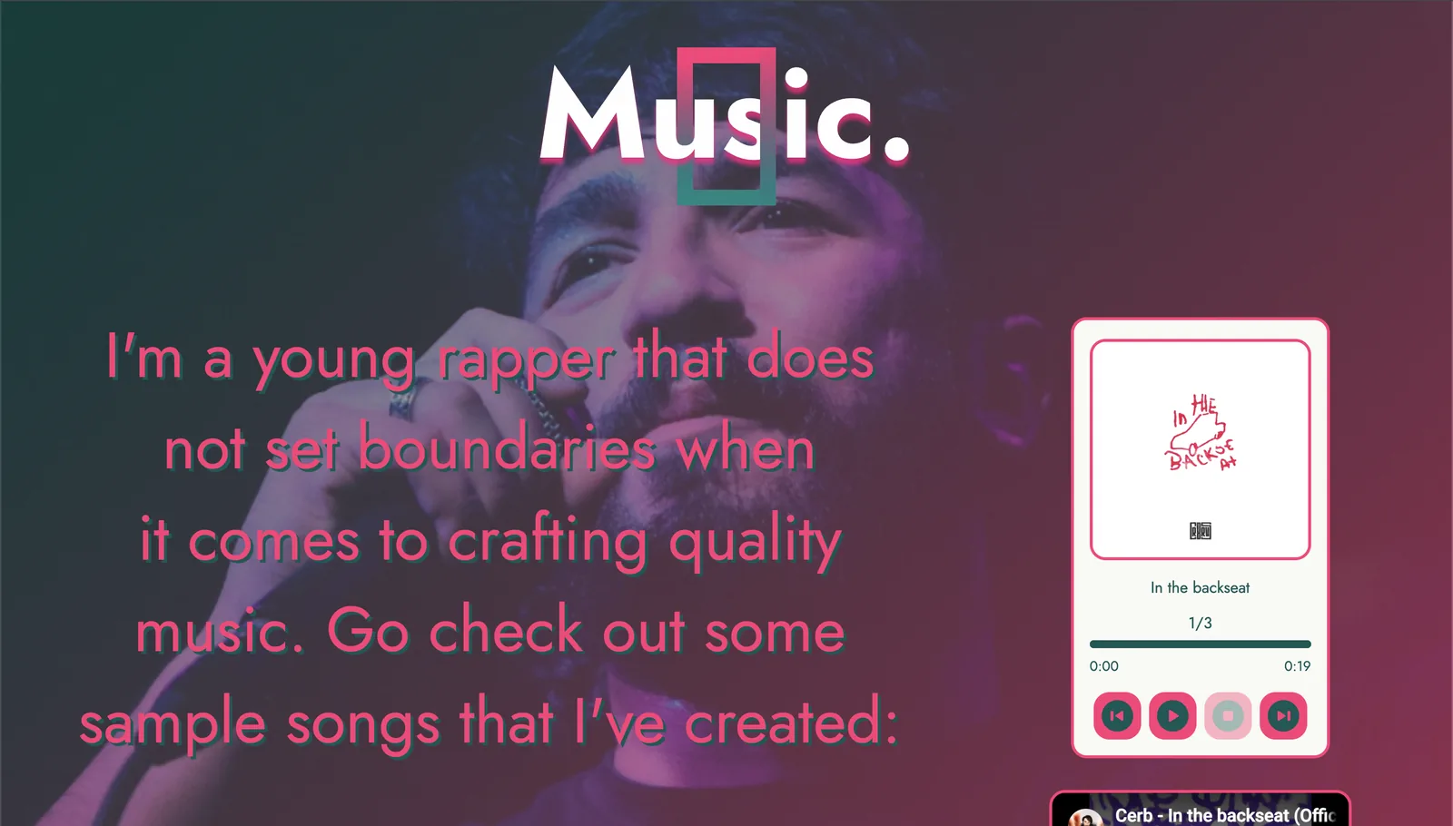 Screenshot 1 of 2 of CRBRVS Website